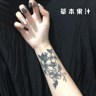 Sa Tattoos น้ําผลไม้ สมุนไพร กึ่งถาวร ล้างทําความสะอาดได้ ข้อมือ ธรรมดา ดอกไม้ ผู้ชาย ผู้หญิง กันน้ํา ติดทนนาน ไม่สะท้อนแสง รอยสัก