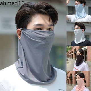 Ahmed ผ้าเรยอน หน้ากากขี่จักรยาน ตกปลา เดินป่า ป้องกันรังสียูวี ฤดูร้อน ผ้าพันคอ สีพื้น กลางแจ้ง กันแดด ผ้ากันเปื้อน สําหรับผู้หญิง คอห่อ