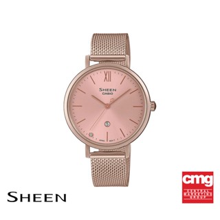 CASIO นาฬิกาข้อมือผู้หญิง SHEEN รุ่น SHE-4539CM-4AUDF วัสดุสเตนเลสสตีล สีชมพู