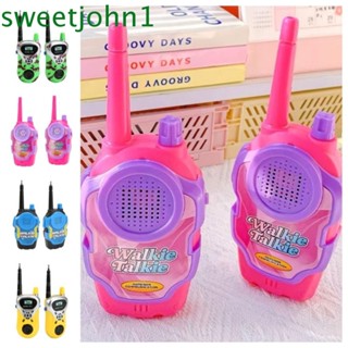 Sweetjohn 2 ชิ้น รีโมตไร้สาย การสื่อสาร ของเล่น, การโทรแบบไร้สาย ไม่มีแบตเตอรี่ เด็กวิทยุสื่อสาร ของเล่น, สร้างสรรค์ หน้าจอ LCD โต้ตอบ ขนาดเล็ก ปาร์ตี้ ของเล่น