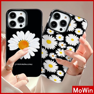 Mowin - เข้ากันได้สำหรับ เคสไอโฟน เคสไอโฟน11 เคส iphone 11 สีดำเคลือบเงา tpu เคสกันกระแทกกล้องป้องกันดอกเดซี่ที่เรียบง่ายเข้ากันได้กับ iphone 14 13 pro max 12 pro max 11 xr xs 7plus 8plus