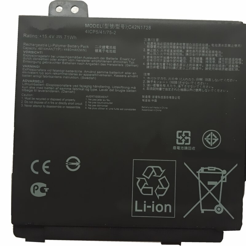 C42N1728 แบตเตอรี่ For Asus ZenBook Pro UX550GE-E2019T,BN005R UX580GD-BN060T,BN085T U5500 UX550GD UX580GE 4ICP5/41