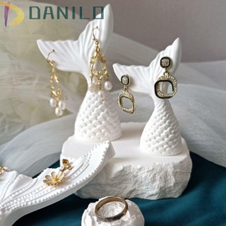 Danilo ชั้นวางเครื่องประดับ ต่างหู รูปหางปลา สีขาว หรูหรา สไตล์เกาหลี สําหรับตกแต่งบ้าน