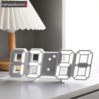 Nanasn| นาฬิกาดิจิทัล LED 3D เรืองแสง แฟชั่น อเนกประสงค์ สร้างสรรค์ เสียบ USB สําหรับตกแต่งบ้าน D7V1