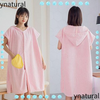 Ynatural เสื้อคลุมอาบน้ํา ผ้าขนหนู ผ้ากํามะหยี่ ดูดซับน้ํา ขนาดใหญ่ ลายสับปะรด สวมใส่ได้