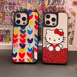 Casetifg เคสโทรศัพท์มือถือซิลิโคน TPU แข็ง กันกระแทก ลาย Hello Kitty KT หลากสี สําหรับ iPhone 15 14 11 12 13 Pro Max