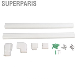 Superparis PVC Line Cover  Keep Tidy Set Flat Elbow for Heat Pump