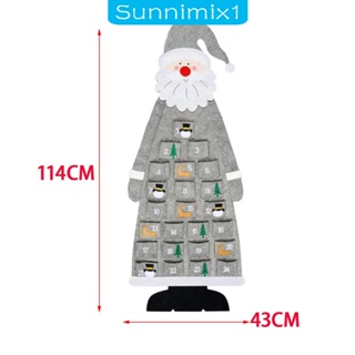 [Sunnimix1] ปฏิทินผ้าสักหลาด รูปซานตาคลอส DIY สําหรับตกแต่งห้องนอน ปาร์ตี้