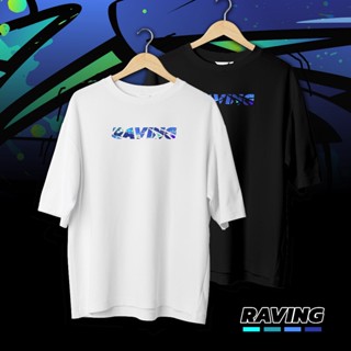 RAVING เสื้อยืดสตรีทOversize คอเลคชั่น  Blueprintสามารถปรับแต่งได้