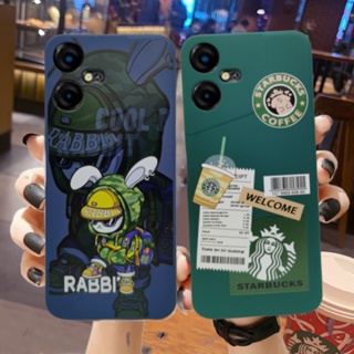 Tecno Pova Neo 3 LH6 เคสนิ่ม ลาย Starbucks สีเขียว เรียบง่าย