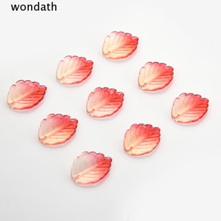 Wonda จี้ลูกปัด รูปใบไม้ ไล่โทนสีแดง สีชมพู 1 นิ้ว พร้อมรู สําหรับต่างหู DIY 100 ชิ้น