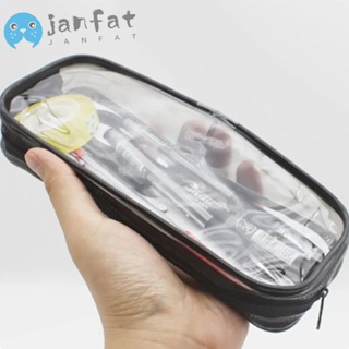 Janfat กระเป๋าดินสอ PVC ใส มีซิป กันน้ํา จุของได้เยอะ สําหรับนักเรียน