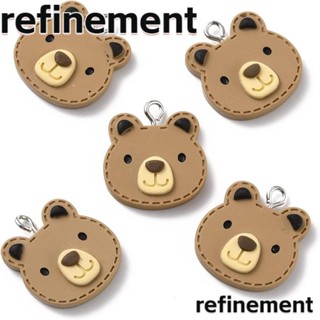 Refinement จี้หัวหมีบราวน์ เรซิ่น รูปการ์ตูนหมี สีน้ําตาล ขนาด 0.82*0.82 นิ้ว DIY สําหรับเด็กผู้หญิง 30 ชิ้น