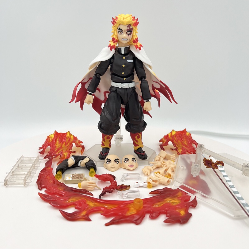14cm Figma #553 Demon Slayer Anime Figure Kyojuro Rengoku Kimetsu no Yaiba Action Figure 508-DX Nezuko Figurine Model Do