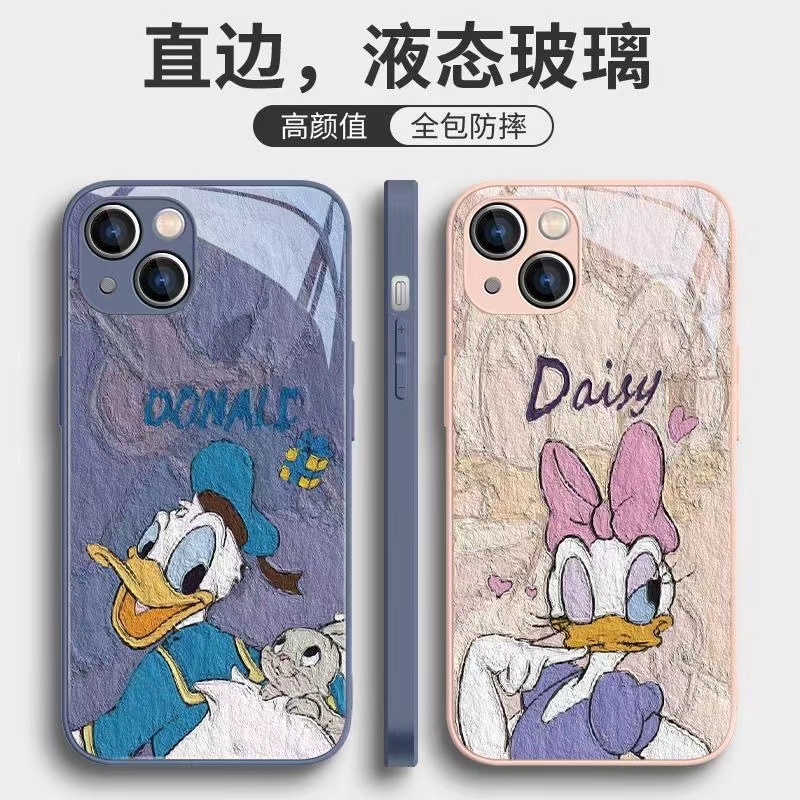 ใหม่ เคสโทรศัพท์มือถือแบบแก้ว ลายภาพวาดสีน้ํามัน รูปเป็ด สําหรับ Apple Iphone 14 13pro 13ins 12promax 11promax 7 8 PLUS