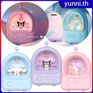 2-in-1 Sanrios การ์ตูนอะนิเมะ Kuromi Cinnamoroll Hello Kittychildren Piggy Bank โคมไฟข้างเตียงเด็กของขวัญ Yunni