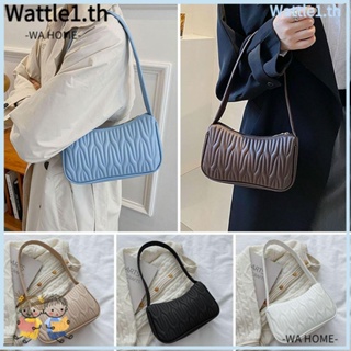 Wttle กระเป๋าสะพายไหล่ ใต้วงแขน หนัง PU สีพื้น สําหรับผู้หญิง