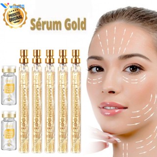 Hih Facial Serum Wire Collagen Sustainment 24k Gold Support Essence Collagen Silk Wire สำหรับ Anti-aging Survey Moisturizer Skin Care Gold Protein Peptide Kit กระชับผิว wine011