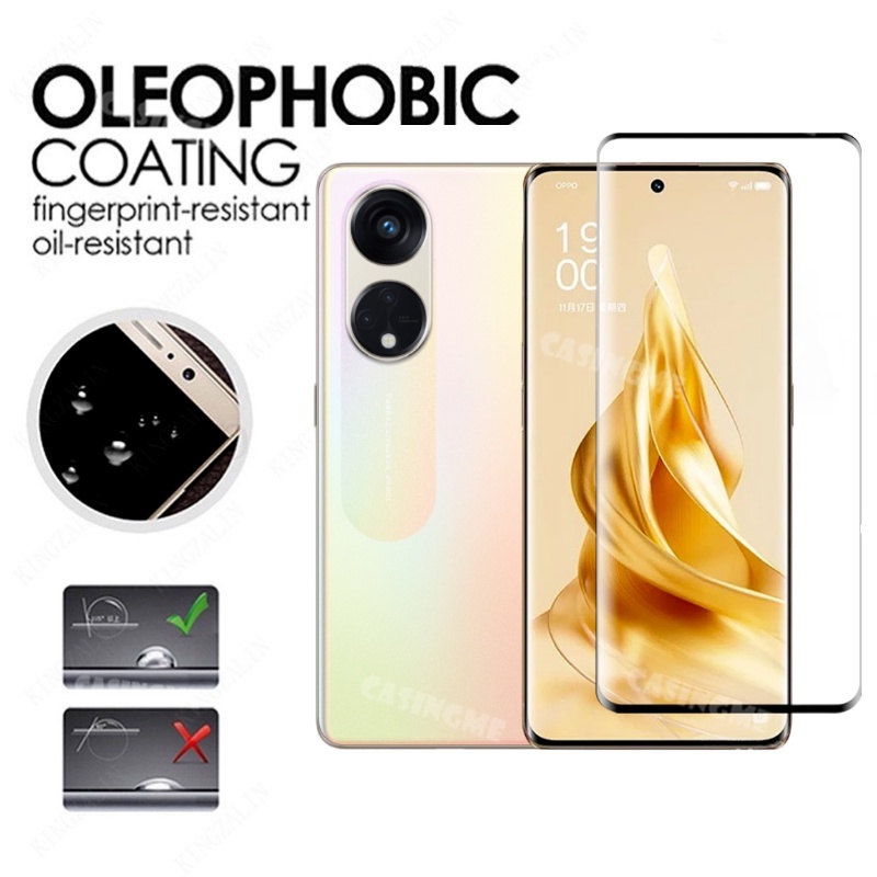 ฟิล์มกันกระแทก ฟิล์มกระจกนิรภัย ฟิล์มกันรอยหน้าจอ ทรงโค้ง For Oppo Reno8 T 5G Oppo Reno 8T  5G ฟิล์มกระจกกันรอย
