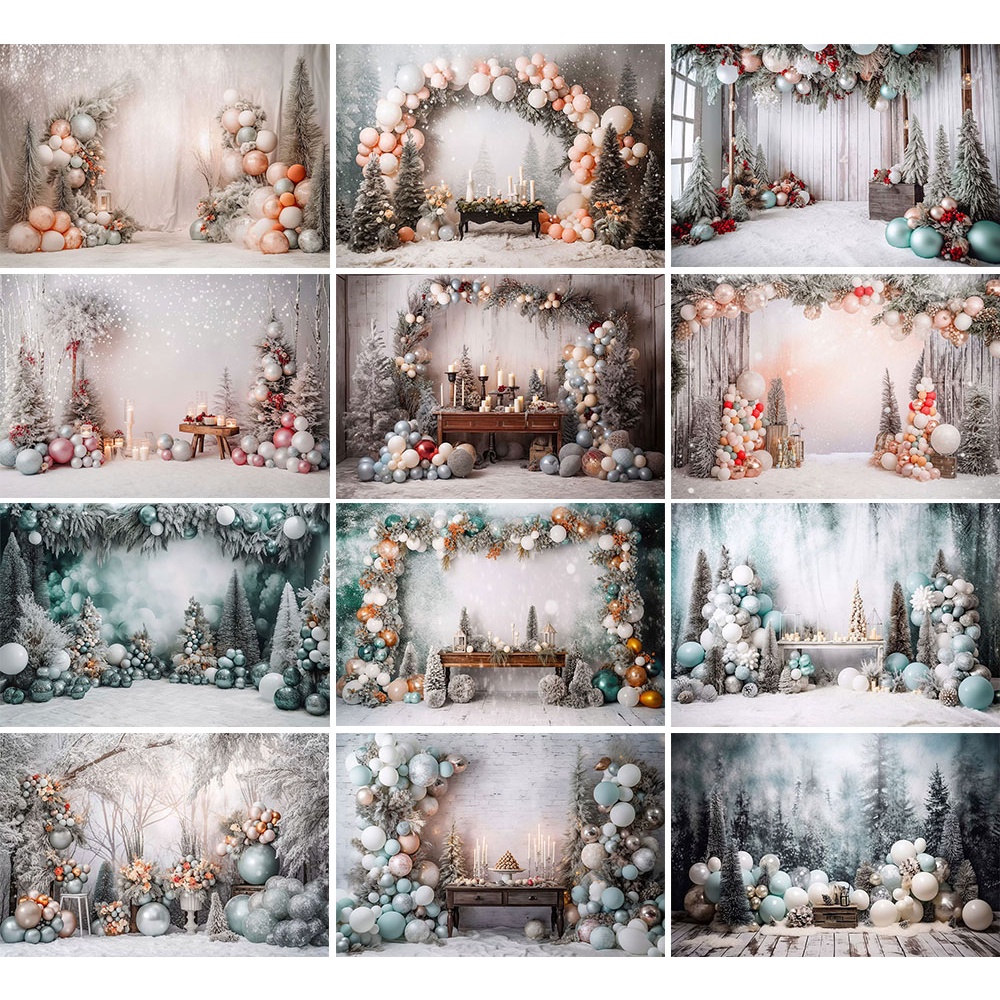 ภาพพื้นหลัง รูปต้นคริสต์มาส ป่าหิมะ วันเดอร์แลนด์ ฤดูหนาว สําหรับถ่ายภาพครอบครัว เด็ก