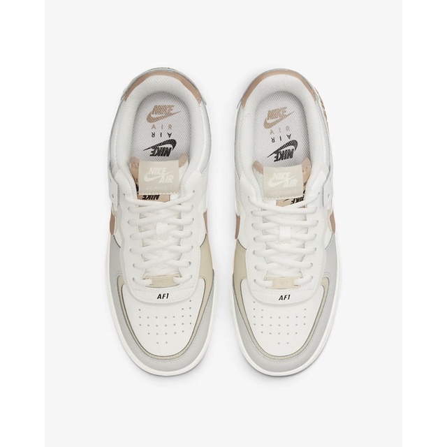 ของแท้ 100% Nike Air Force 1 Low Shadow Fossil  Bone Sneakers