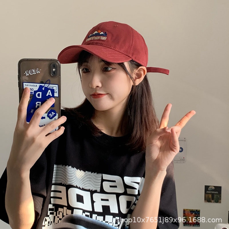(สินค้าพร้อมส่งจากไทย) หมวกแก็ป ปักลายภูเขาหิมะ หมวกแฟชั่น สำหรับผู้หญิง และชาย