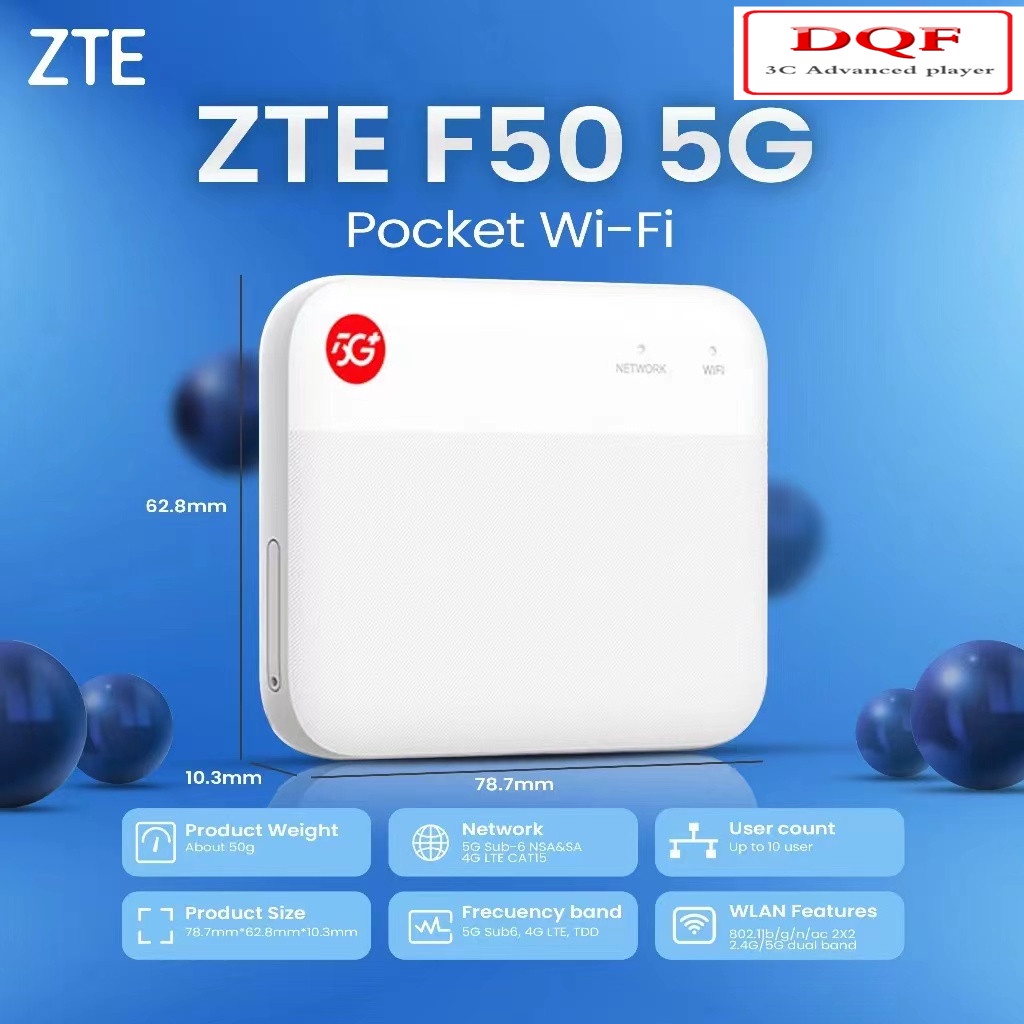 Zte F50 5G Pocket WiFi รองรับ SA + NSA และ Sub-6GHz ความถี่แบนด์