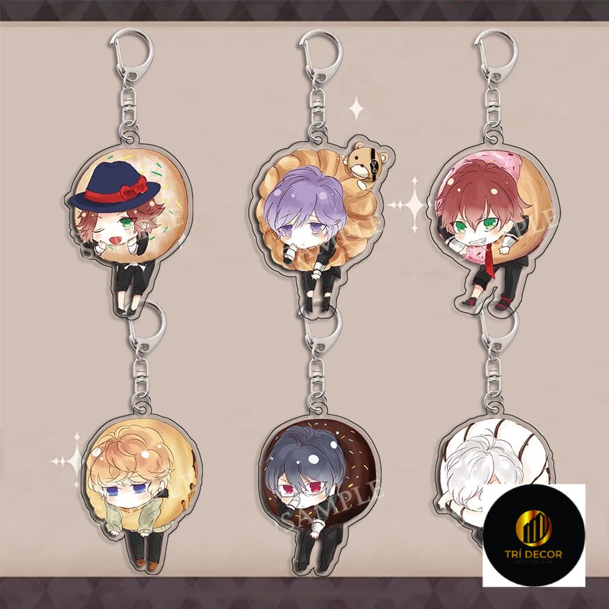 พวงกุญแจอนิเมะ Diabolik Lovers Komori Yui Sakamaki Ayato Kanato Raito Shu Reiji Subaru กระเป๋าเป้สะพายหลังอุปกรณ์ตกแต่งกระเป๋า
