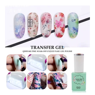พร้อมส่ง⚡ QIMYAR ของแท้ 100% กาวติดฟอยล์ ขวดเขียว กาวลอกฟอยล์ ลอกง่าย​ ลายติดครบ ฟอยล์ติดเล็บ Nailspop