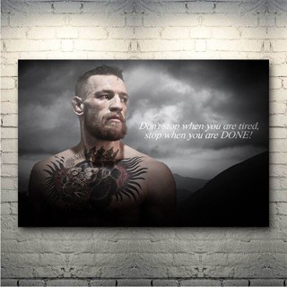 Conor McGregor คําคมสร้างแรงบันดาลใจมวยผ้าใบภาพวาดโปสเตอร์ภาพวอลล์เปเปอร์ Art สําหรับห้องนั่งเล่นตกแ