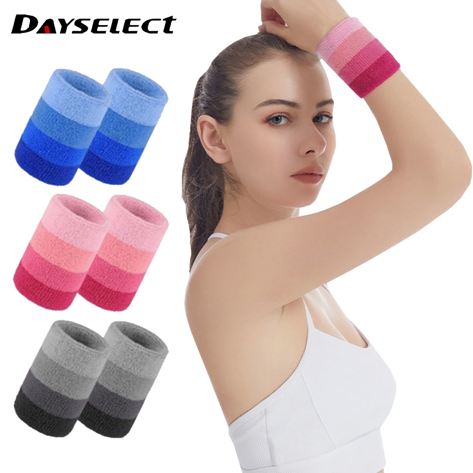 Dayselect สายรัดข้อมือ ผ้าขนหนู ป้องกันเหงื่อ สําหรับเล่นกีฬา บาสเก็ตบอล วอลเลย์บอล แบดมินตัน กีฬา