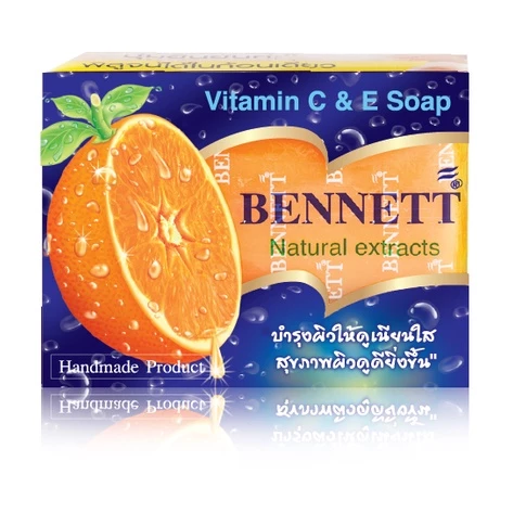 สบู่เบนเนทส้ม Bennett สบู่วิตามินซีและอี สบู่ก้อน ขนาด 130 กรัม 4/6/9/12 ก้อน [S] thumbnail 3