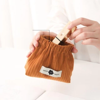 UUMIR กระเป๋าเครื่องสำอางค์ กระเป๋าใส่เหรียญ ผ้าลูกฟูก แบบนิ่ม สีพื้น ขนาดเล็ก น่ารัก สําหรับเด็กผู้หญิง
