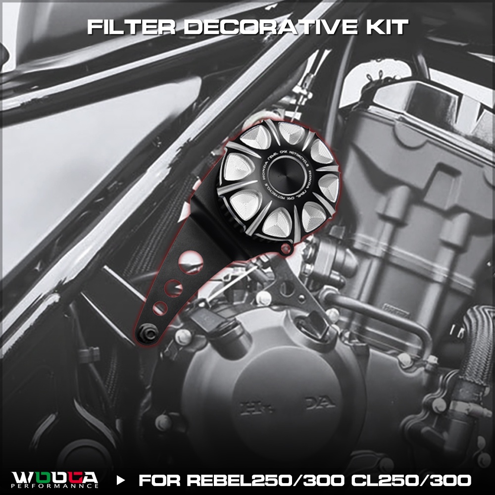 Filtrer ชุดตกแต่งสําหรับ Honda Rebel CMX 250 300 2017-2025 CL250 CL300 Air Cleaner ฝาครอบขวาด้านข้างเครื่องยนต์ตกแต่ง