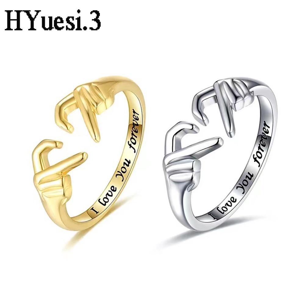I Love You Forever Heart Claddagh แหวนคู่รัก ปรับได้ เปิดนิ้ว สําหรับผู้หญิง ผู้ชาย วันวาเลนไทน์ มิตรภาพ เครื่องประดับ