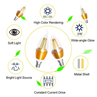 หลอดไฟโคมไฟระย้า E14 E27 5W Led สไตล์วินเทจ