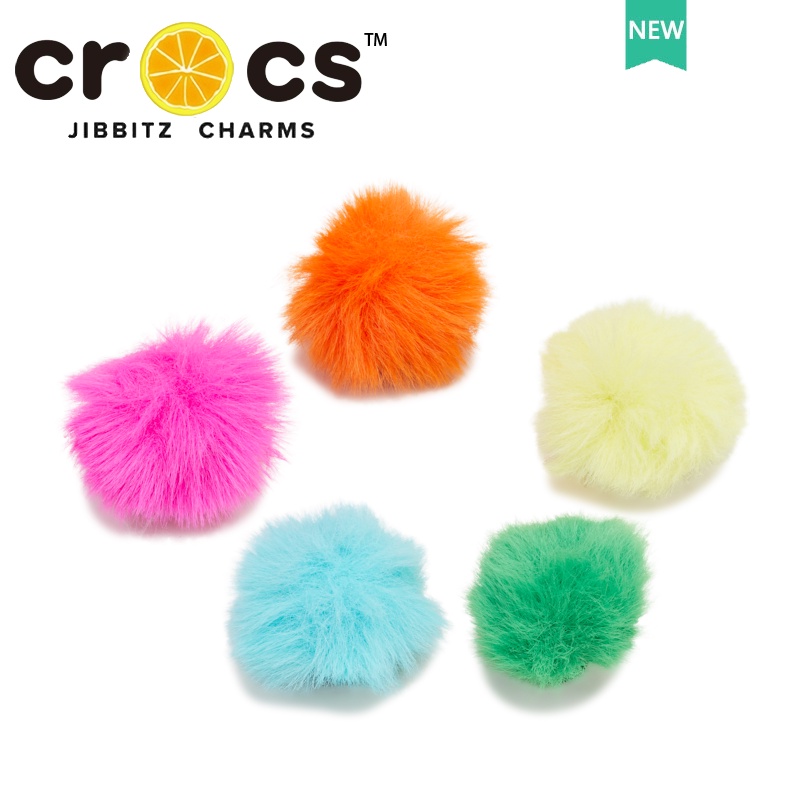 jibbitz crocs แท้  ลูกบอลขนปุยน่ารัก หลากสี สําหรับตกแต่งรองเท้า