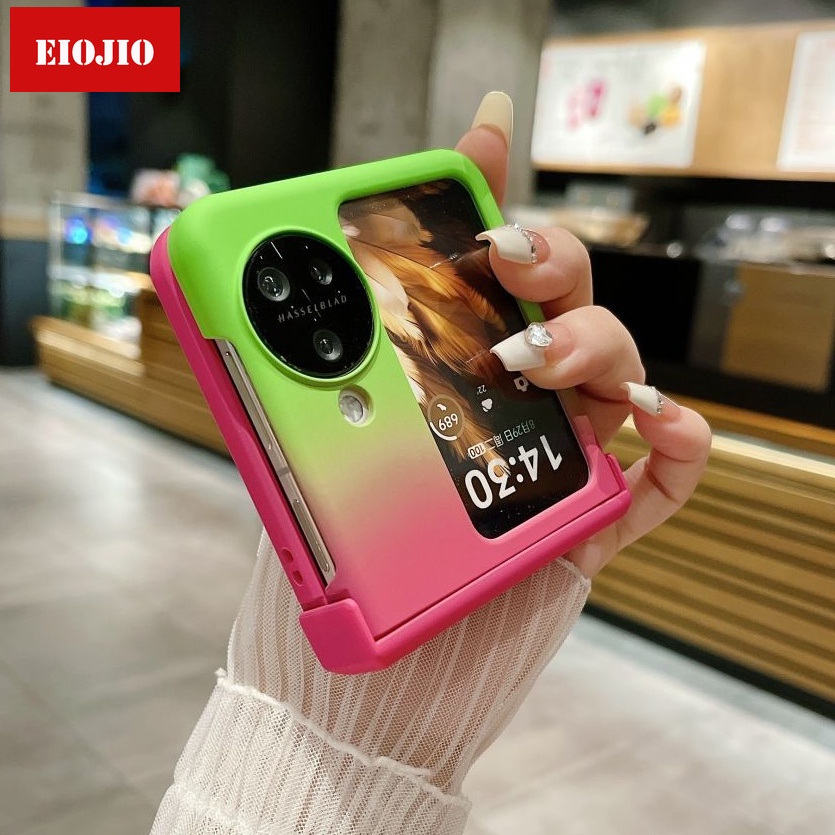 เคสโทรศัพท์มือถือ แบบฝาพับ 360 องศา สีมาการอง สําหรับ OPPO Find N3 N3Flip