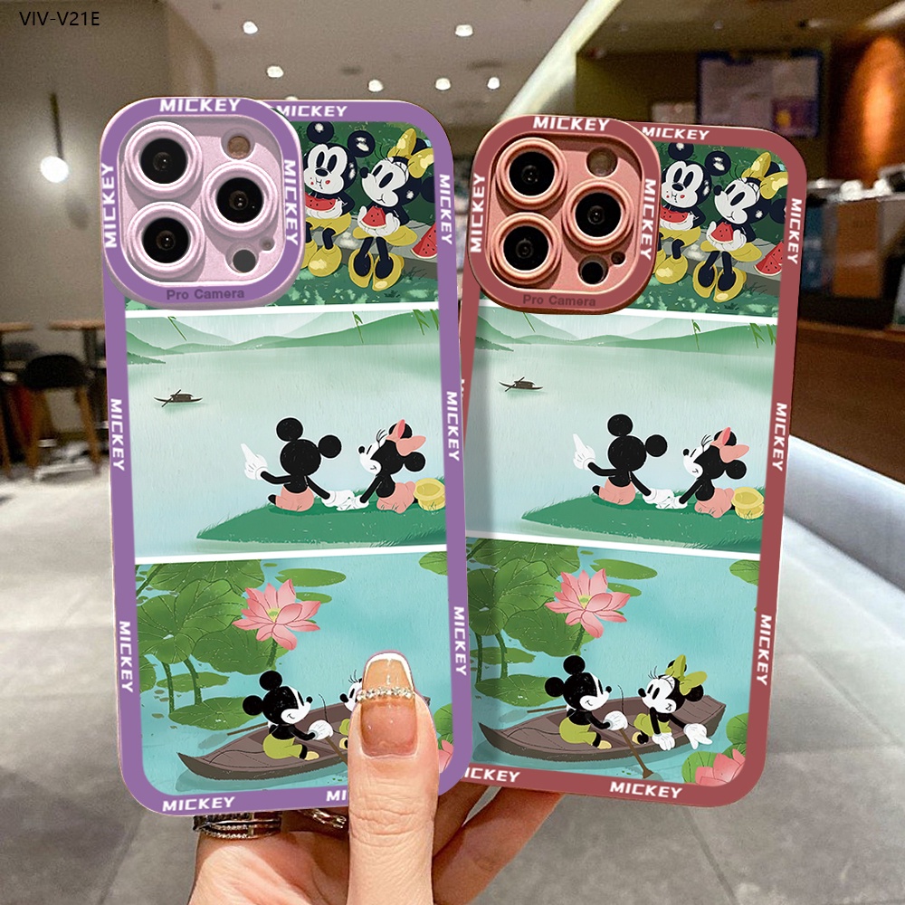 VIVO V21E V21 V20 S1 SE Pro 2021 5G เคสวีโว่ สำหรับ Case Shockproof Silicone Happy Mouse เคสโทรศัพท์ Angel Eyes