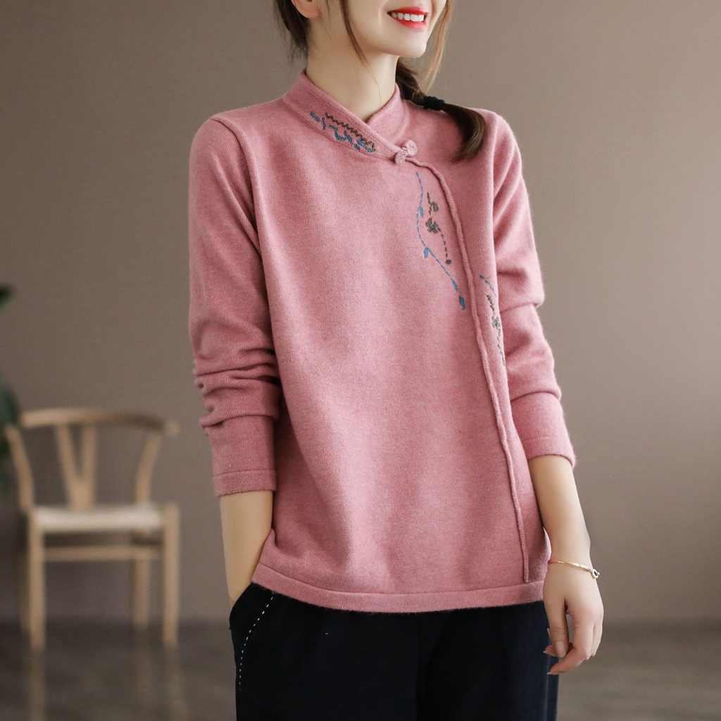 เสื้อท็อป ทรงหลวม เข้ากับทุกการแต่งกาย สไตล์เรโทร แฟชั่นฤดูใบไม้ร่วง