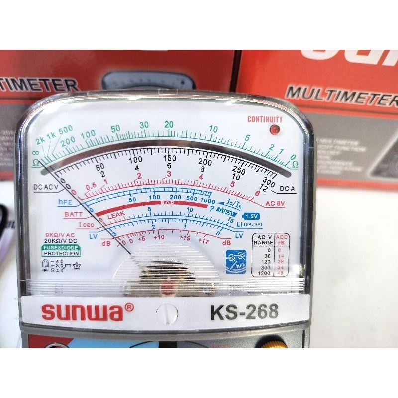 เครื่องมือช่าง มัลติมิเตอร์KS-268, มิเตอร์วัดไฟฟ้าแบบเข็ม MULTITESTER sunwa KS-268