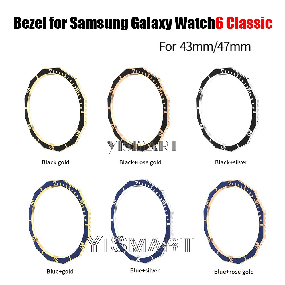กรอบนาฬิกาข้อมือ สองสี สําหรับ Samsung Galaxy Watch6 Classic 43 มม. 47 มม. Galaxy Watch 6
