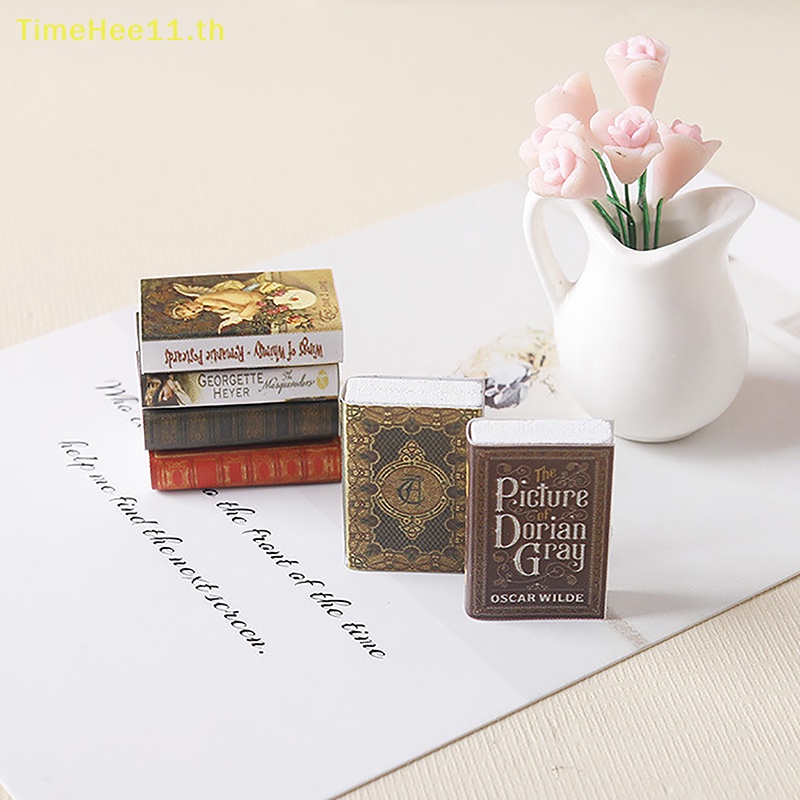 TimeHee 6 ชิ้น 1:12 Dollhouse Miniature หนังสือหนังสือการ์ตูนหนังสือขนาดเล็กรุ่นเด็กแกล้งทําเป็นเล่นของเล่นตุ๊กตา House อุปกรณ์เสริม TH