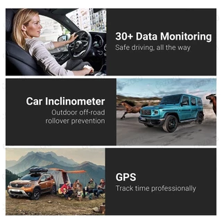 LUFI XS OBD2 GPS Gyro เมนูภาษาอังกฤษ เกจ์วัด วัดความร้อน วัดรอบ ความเร็ว วัดความชัน อ่านโค๊ด ลบโค๊ด พร้อมแจ้งเตือน