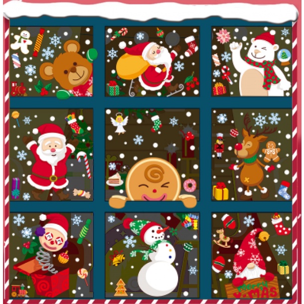 COMBO-ECTASTIC INHALING NOEL รูปลอกตกแต่ง - เพื่อนคริสต์มาสในเสื้อสีแดงขอพบกับคริสต์มาสด้วยกัน (9 แผ