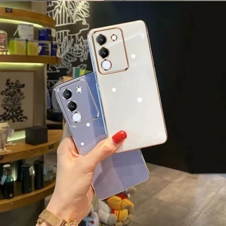 เคส Vivo V29E 5G V29 5G V27 5G V27E V25 V25E V23 5G V19 เคสโทรศัพท์มือถือ ขอบตรง แฟชั่น สําหรับ ZB