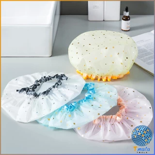 Tmala หมวกคลุมผมอาบน้ํา แบบหนาพิเศษ กันน้ํา สองชั้น ลายน่ารัก Shower cap