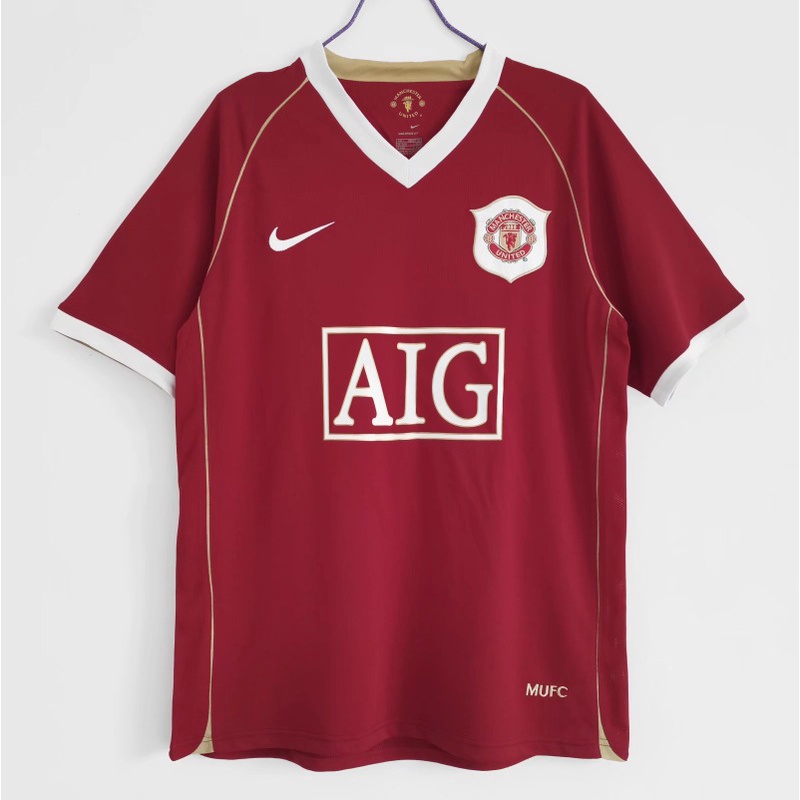 เสื้อกีฬาแขนสั้น ลายทีมชาติฟุตบอล Manchester United 2006 07 ชุดเหย้า สไตล์วินเทจ แห้งเร็ว ไซซ์ S-XXL สําหรับผู้ชาย