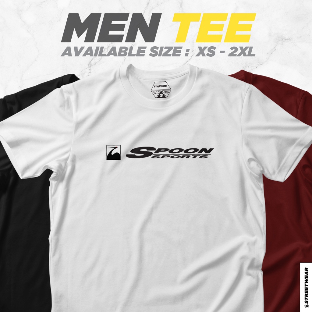 เสื้อยืดผ้าฝ้าย 100% พิมพ์ลาย HONDA SPOON SPORTS lelaki S-5XL ผ้าฝ้ายแท้