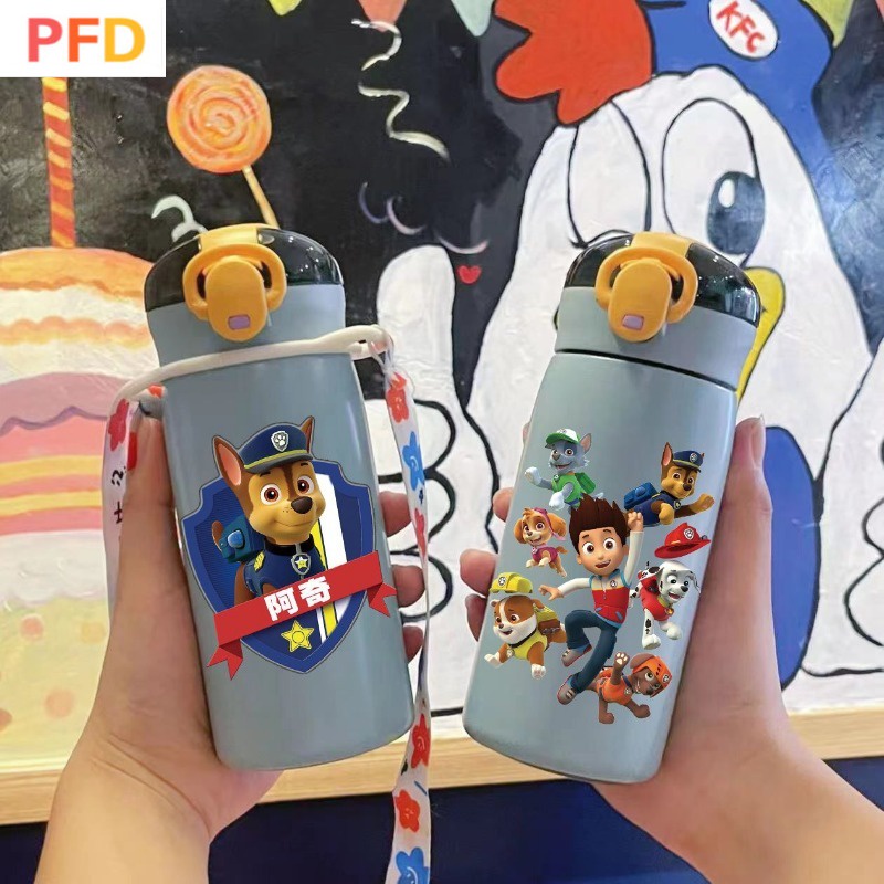 paw patrol กระติกน้ําร้อน สเตนเลส ทนความร้อนสูง พร้อมหลอดดูดน้ํา ทนต่อการกระแทก สําหรับนักเรียนชาย และหญิง